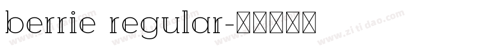 berrie regular字体转换